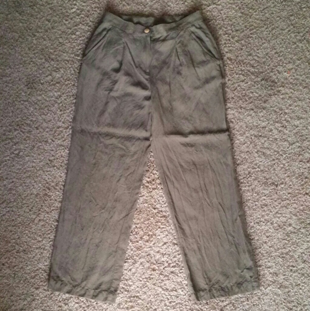 Jones New York Silk + Linen Trousers